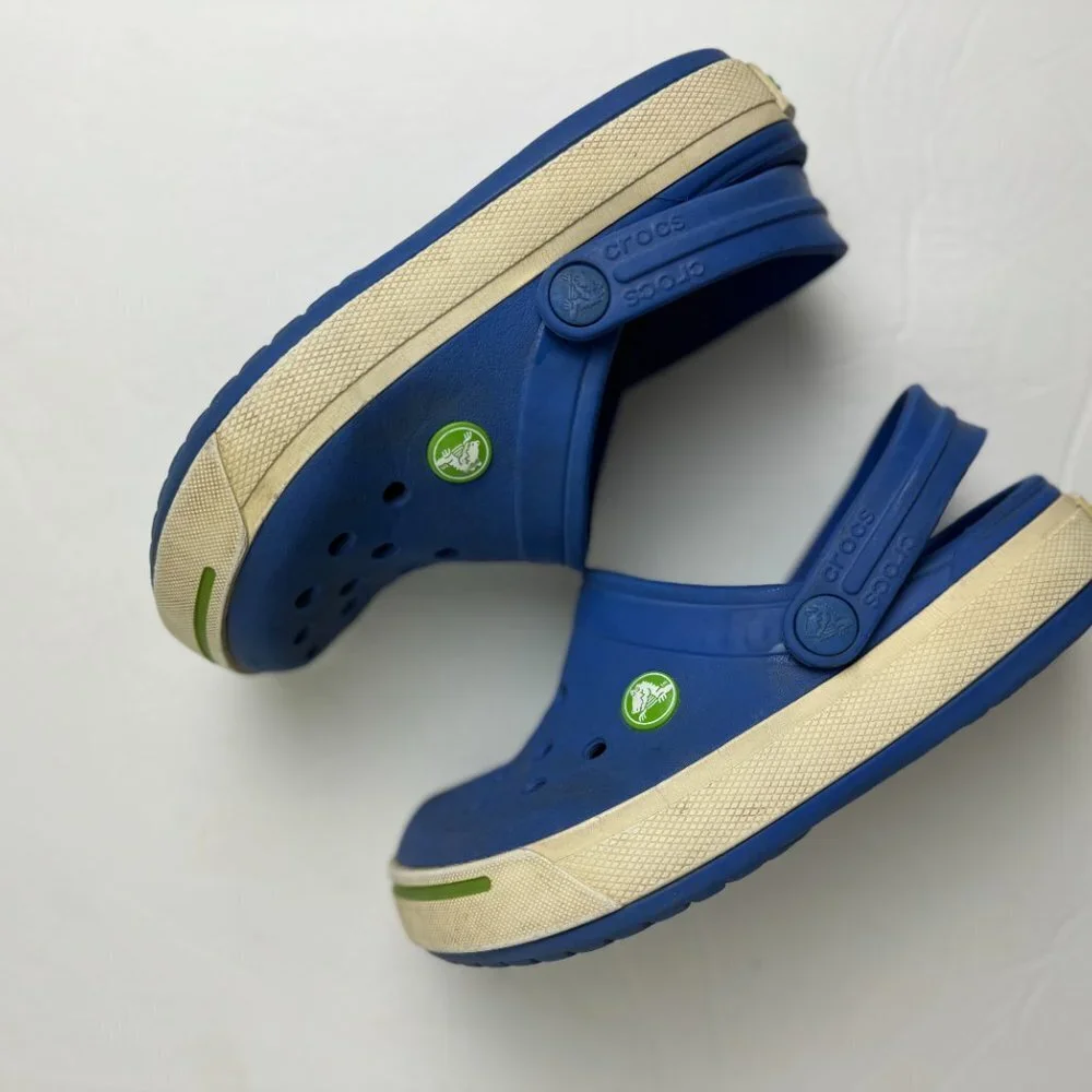 CROCS Blue  Boy's sandals  flip flop Size J 1